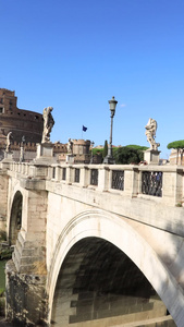 意大利首都罗马著名旅游景点圣天使城堡延时视频古罗马视频