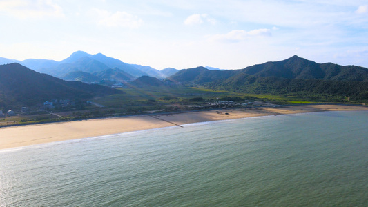 象山石浦4A风景区海滨沙滩航拍环绕4K视频