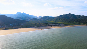 象山石浦4A风景区海滨沙滩航拍环绕4K54秒视频