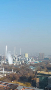 航拍太原钢铁厂污染企业视频