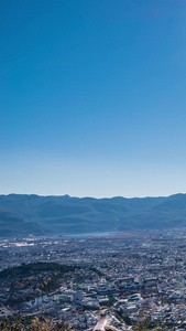 延时云南丽江黑龙潭公园山顶丽江全景5A景点视频