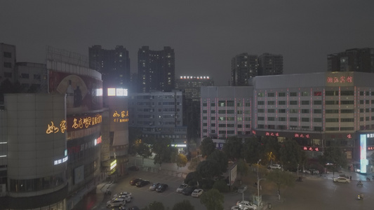 衡阳火车站周边夜景城市夜景视频