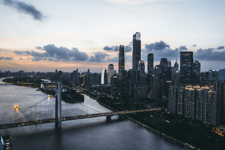 广州猎德大桥城市夜景视频