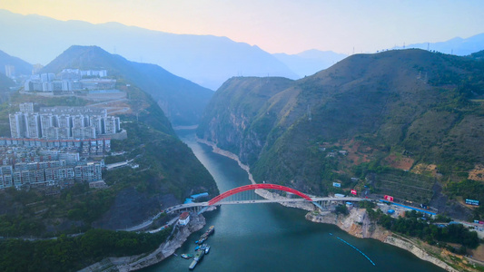 5A风景区巫山小三峡黄昏航拍合集4K[大宁河]视频
