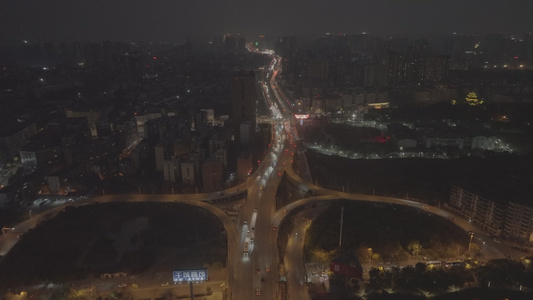 衡阳火车站周边夜景城市夜景视频