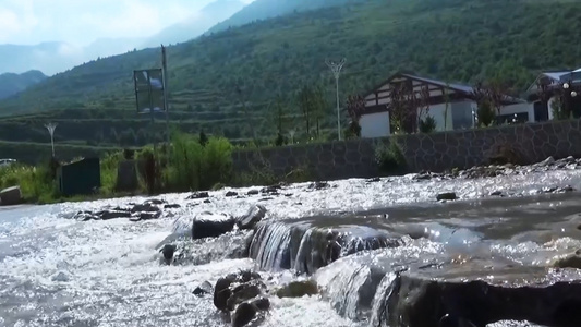 盛夏遮阳山风景摄像视频