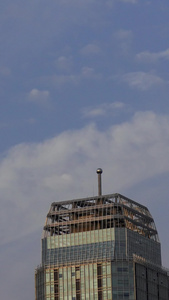 6K城市摩天大楼空镜头天空极简流云延时视频素材天际线视频