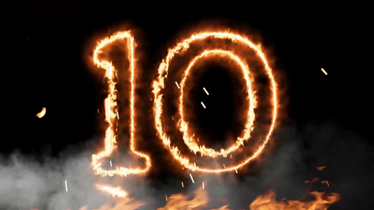 10秒震撼绚丽火焰倒计时PRcc2015模板视频