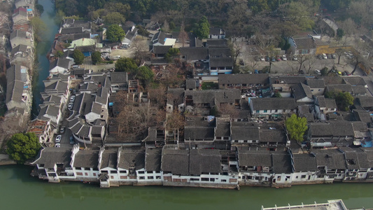 航拍5A景点苏州虎丘山风景区断梁殿建筑群视频视频