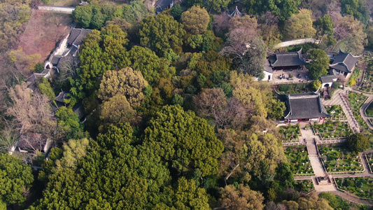 航拍5A景区苏州虎丘山拥翠山庄视频视频