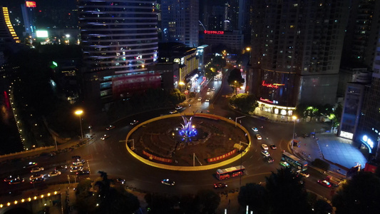 航拍贵阳城市高楼夜景灯光视频