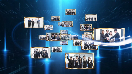 企业团队照片墙图片汇聚AE模板视频