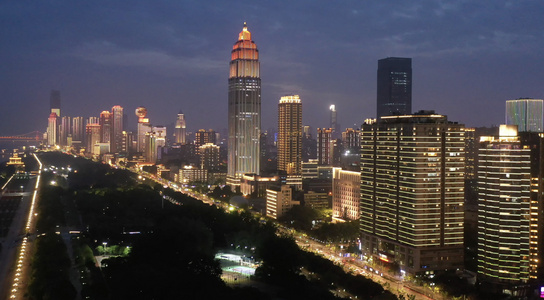 武汉城市夜景航拍4K视频视频