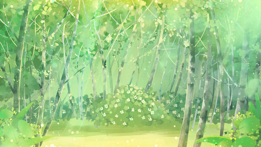 梦幻唯美绿色森林背景视频视频