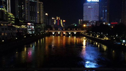 航拍贵州贵阳城市夜景视频