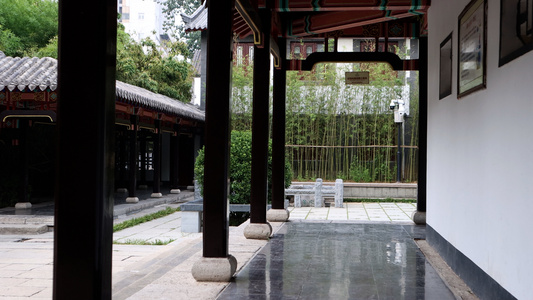 中国风古建筑长廊走廊视频