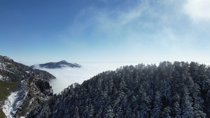 4K震撼湖北神农架神农谷冬季雪景云海航拍视频13秒视频