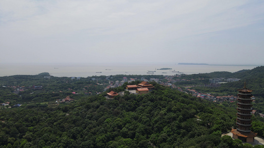 湖南岳阳圣安寺4A旅游景区航拍视频视频