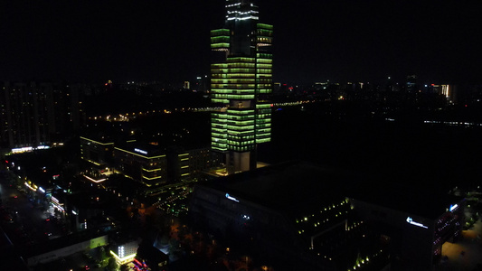 航拍贵州贵阳城市夜景视频