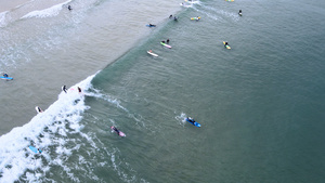 海南万宁日月湾户外运动冲浪航拍4K80秒视频