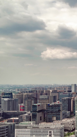 成都宣传片素材CBD城市蓝天白云好天气全景延时素材成都蓝天白云15秒视频