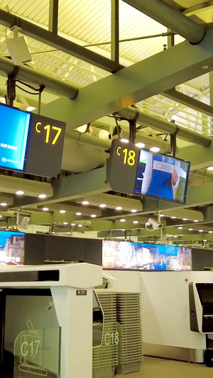 机场行李托运中心虹桥机场14秒视频