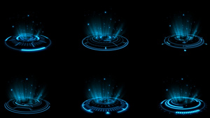 炫酷蓝色粒子科技全息粒子元素展示48秒视频