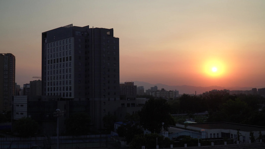 城市夕阳落日视频