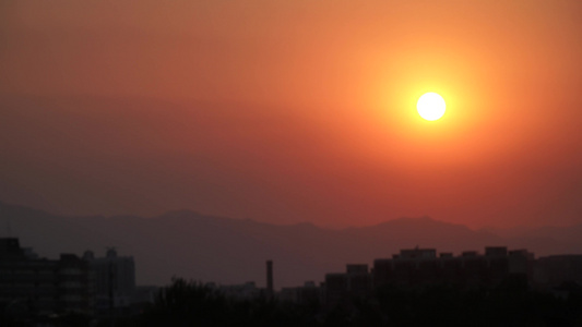 城市夕阳落日视频