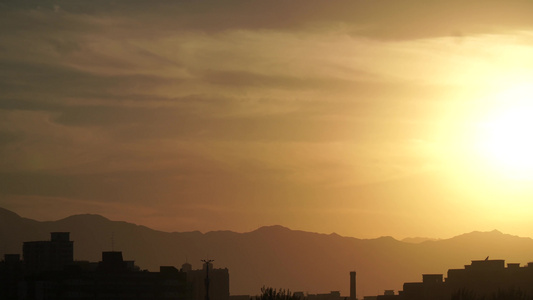 城市夕阳落日视频