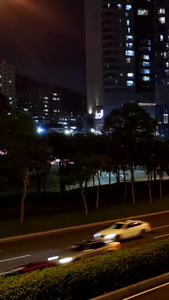 城市主干道夜景车流延时城市交通视频