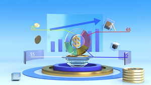  3d数据图表动画15秒视频