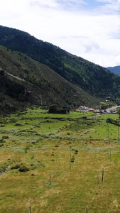 航拍麦田与山村村庄旅游目的地视频