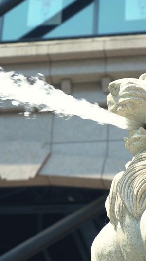 狮子喷泉雕像石狮子7秒视频