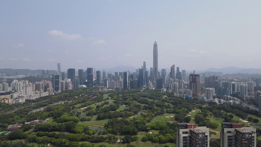 航拍深圳市中心高楼CBD视频