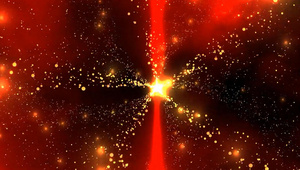 红色动态闪耀的年会金色粒子背景180秒视频