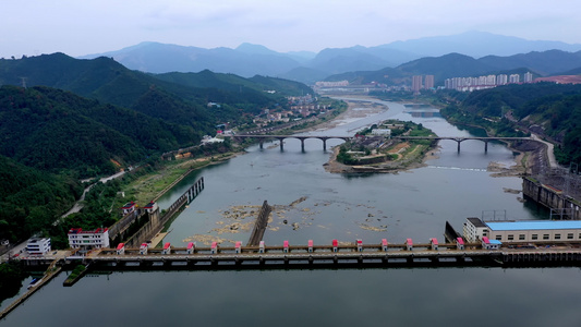 福建南平水电站航拍视频