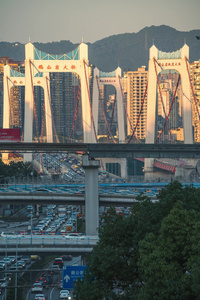 重庆鹅公岩大桥光影变化延时视频