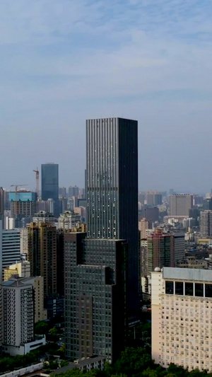 航拍武汉金融街摩天大楼群延时建筑群12秒视频