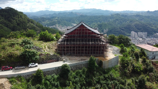 航拍寺庙 庙宇 视频