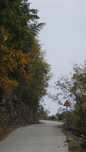 秋天山中的道路视频