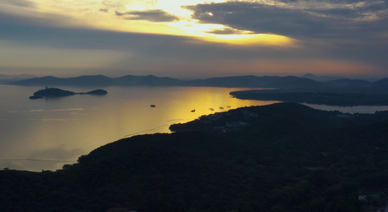 无锡太湖风景区夕阳视频