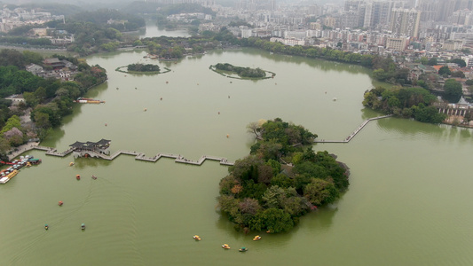 4K航拍惠州西湖点翠洲视频