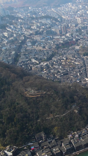 航拍湖南湘西凤凰古城全景旅游景点33秒视频