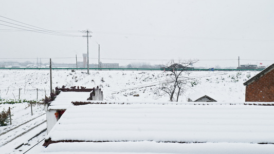 冬天冬季下雪飘雪白雪皑皑视频