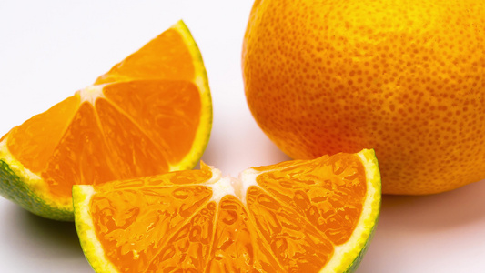 新鲜切开的橘子鲜橙4k视频视频