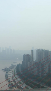 航拍雾都重庆天际线视频