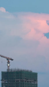 延时摄影城市晴朗天空流动的云朵自然天气素材阳光素材视频