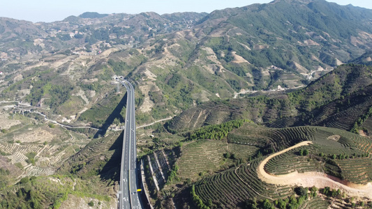 航拍高山茶园感德茶山 视频