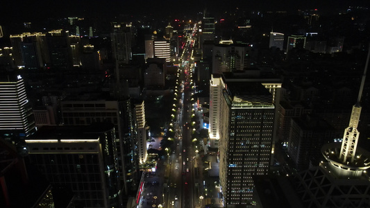 航拍福建福州城市夜景视频